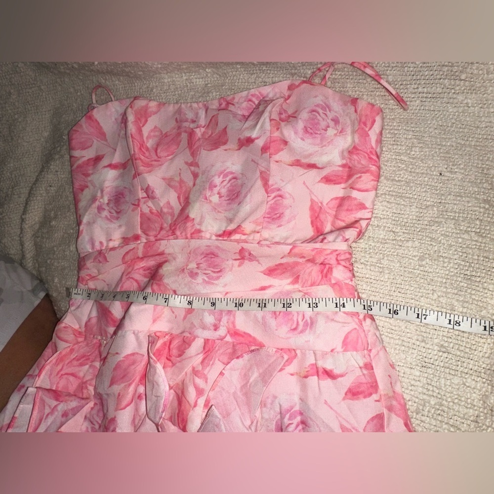 NWT SELFIE LESLIE Serif Ruffle Trim Split Maxi Dress Pink Various Sizes - Picture 13 of 14